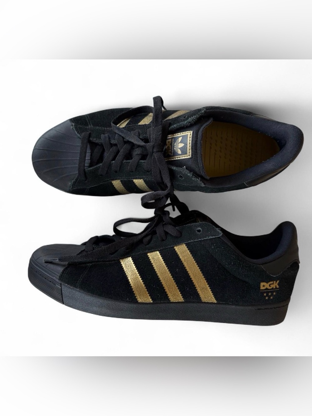 Adidas x DGK Superstar Vulc B72827 Black Gold Shoes Men’s 12